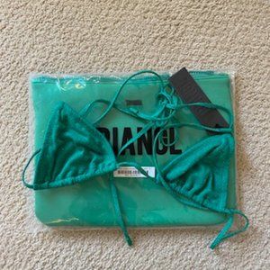 NWT Green Sparkle Traingl Bikini